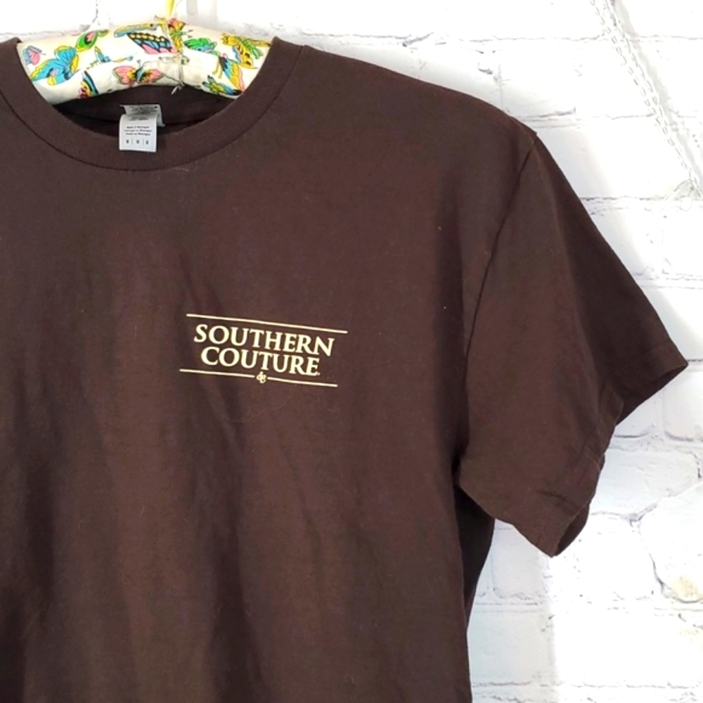 Southern Couture Labrador Retreiver Doodle Dog Fall Pumpkin Print Brown Tee Sz M - Picture 7 of 13
